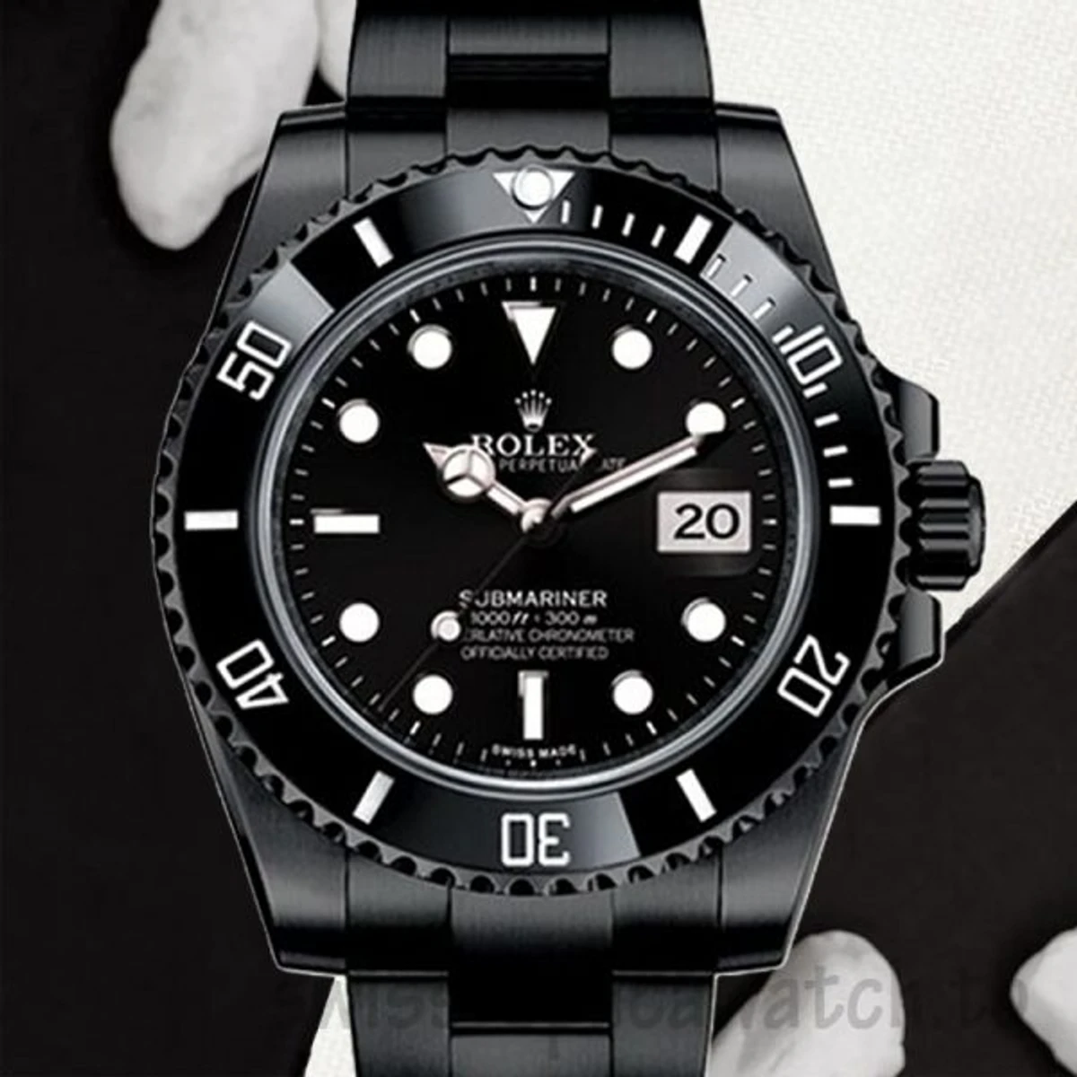 Rolex Submariner PR16233B Two Tone 41mm Mens Replica Watch ( Full Black) - Image 4