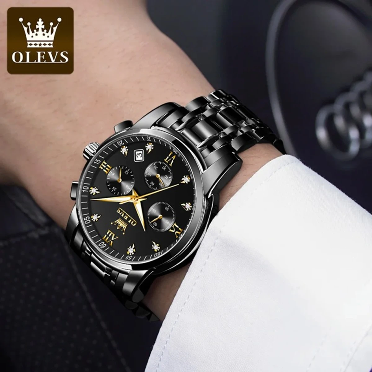 OLEVS 2858 Men Quartz Watch (Full Black)