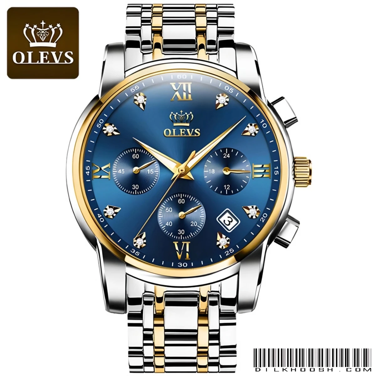 OLEVS 2858 Men Quartz Watch (Blue) - Image 4