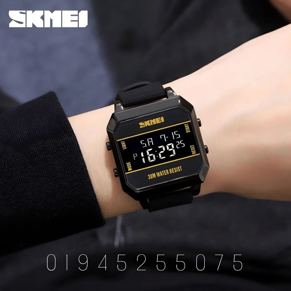 SKMEI 1848 LED Luminous Fashionable Sport Watch (Black Belt) - Image 3