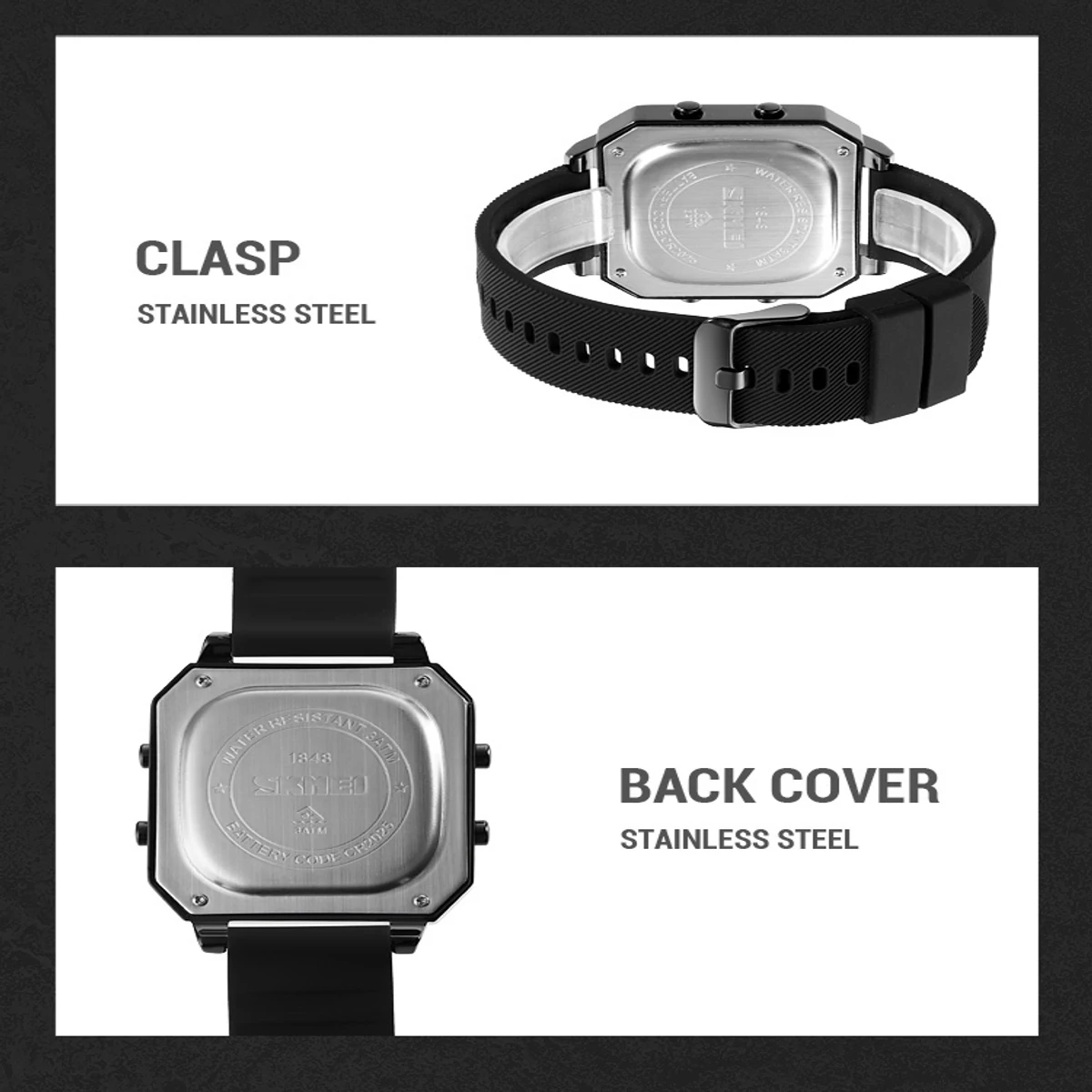 SKMEI 1848 LED Luminous Fashionable Sport Watch (Black Belt) - Image 5