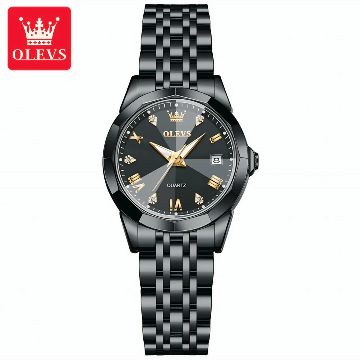 OLEVS Watch for Women Branded Stainless steel  Ladies Watches 9931 (Full Black)