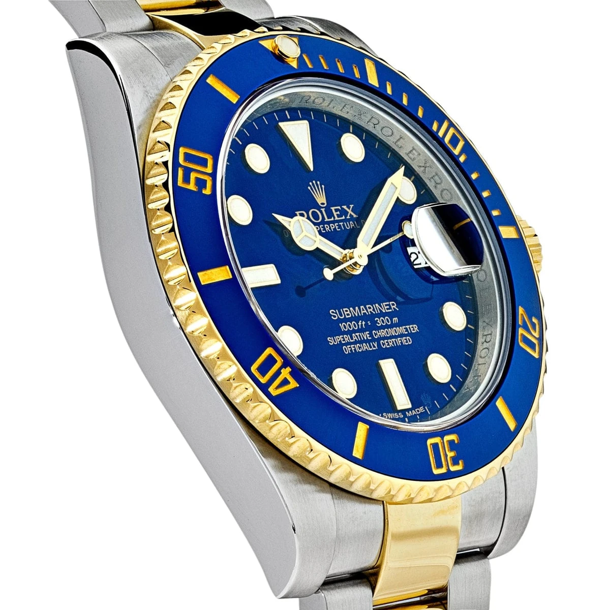 Rolex Submariner PR16233B Two Tone 41mm Mens Replica Watch  (Blue Dial) - Image 3