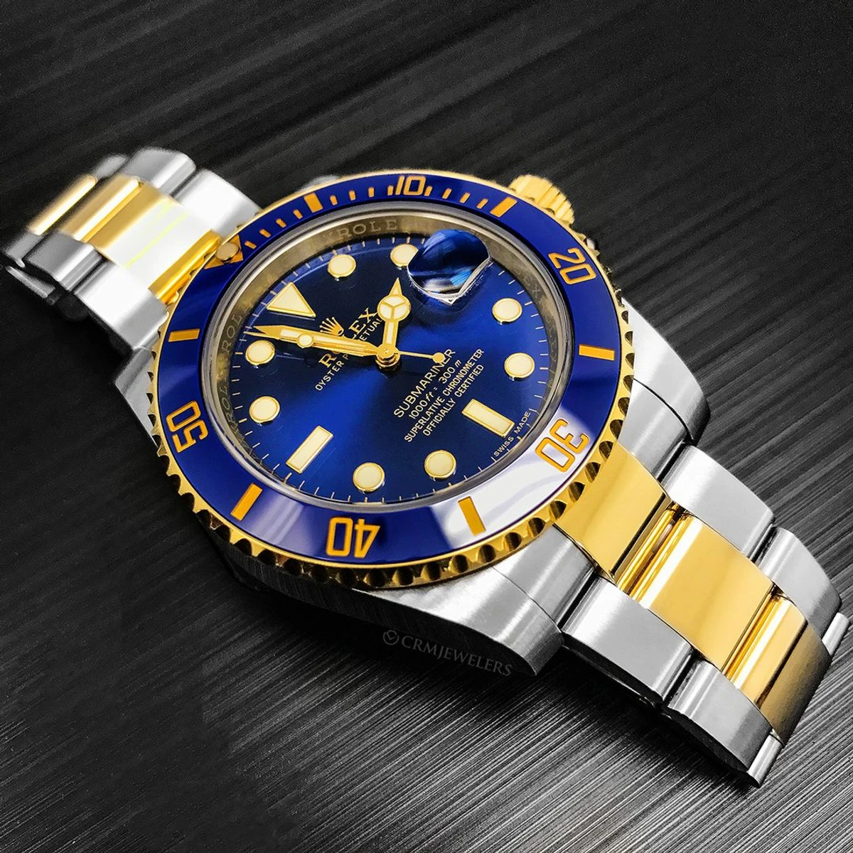 Rolex Submariner PR16233B Two Tone 41mm Mens Replica Watch  (Blue Dial)