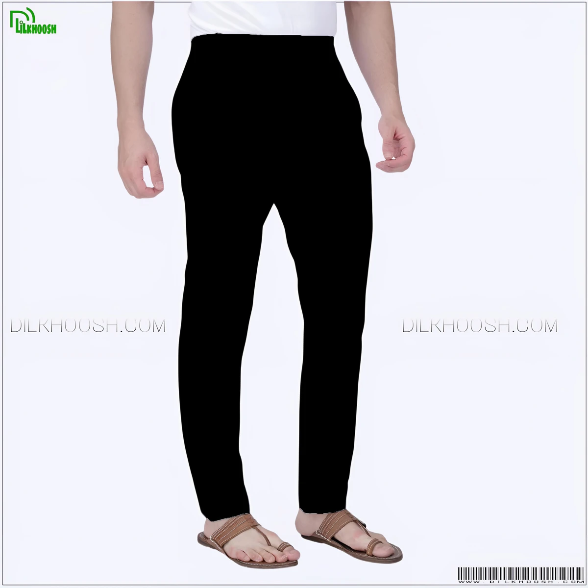 Semi Narrow Black Cotton (𝐍𝐨𝐧-𝐒𝐭𝐫𝐞𝐭𝐜𝐡) Pajama