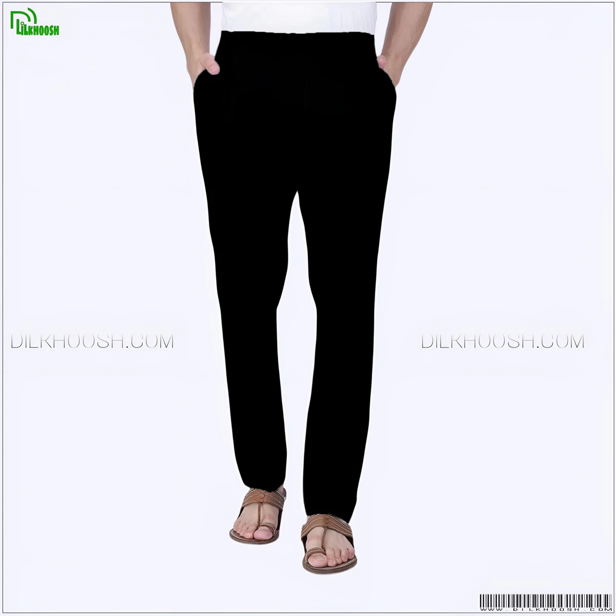 Semi Narrow Black Cotton (𝐍𝐨𝐧-𝐒𝐭𝐫𝐞𝐭𝐜𝐡) Pajama - Image 3