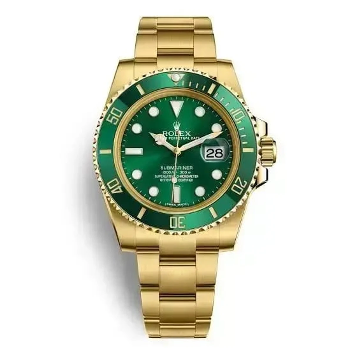 Rolex Submariner PR16233B Two Tone 41mm Mens Replica Watch (Green Golden)