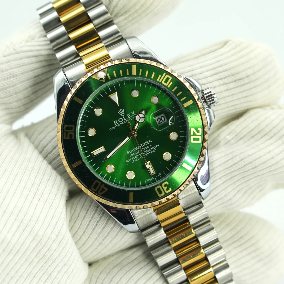 Rolex Submariner PR16233B Two Tone 41mm Mens Replica Watch (Green Dial) - Image 4