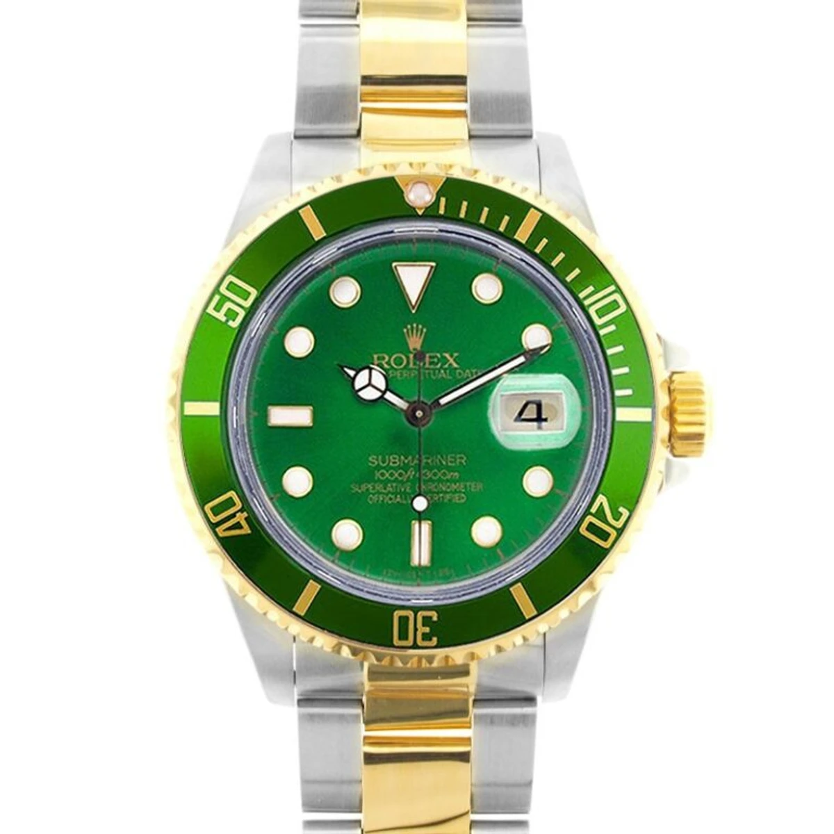 Rolex Submariner PR16233B Two Tone 41mm Mens Replica Watch (Green Dial)