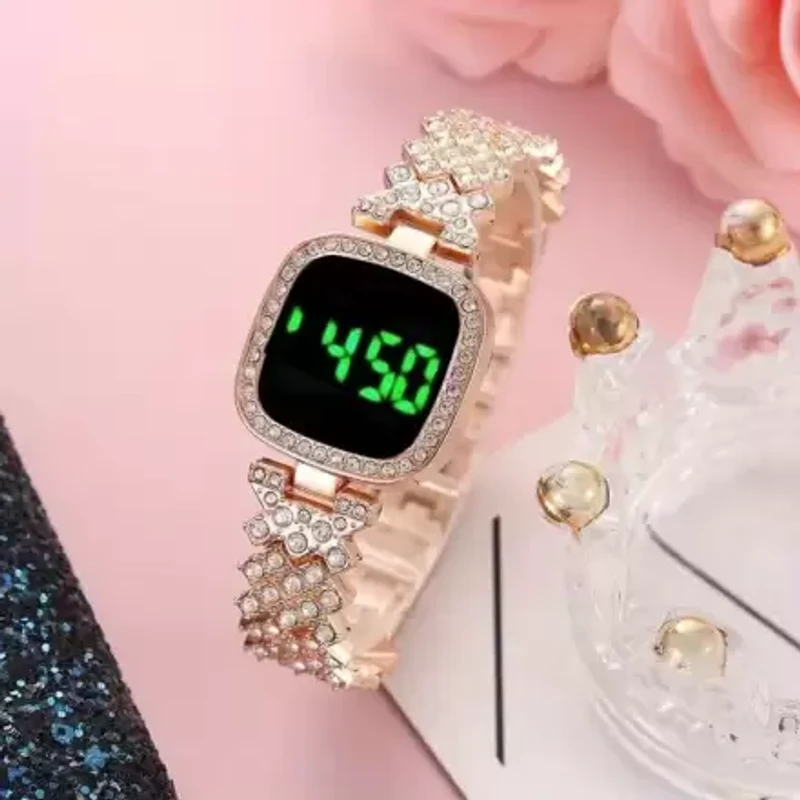 8187 Jewelry Dress Diamond lady Wristwatches Luxury Women LED Touch screen casual Digital electronic watch