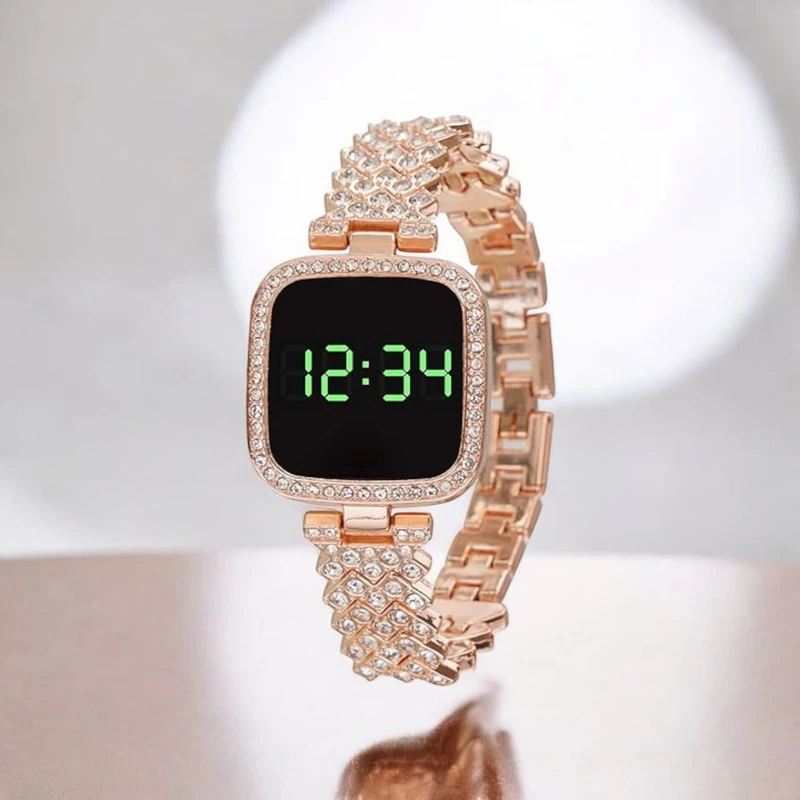 8187 Jewelry Dress Diamond lady Wristwatches Luxury Women LED Touch screen casual Digital electronic watch - Image 6