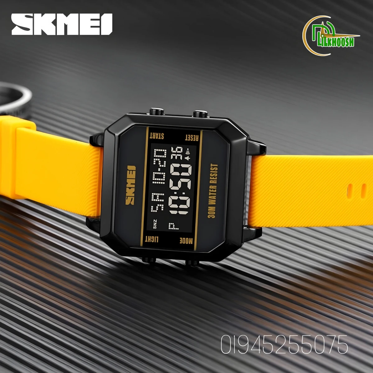 SKMEI 1848 LED Luminous Fashionable Sport Watch (Yellow Belt) - Image 3