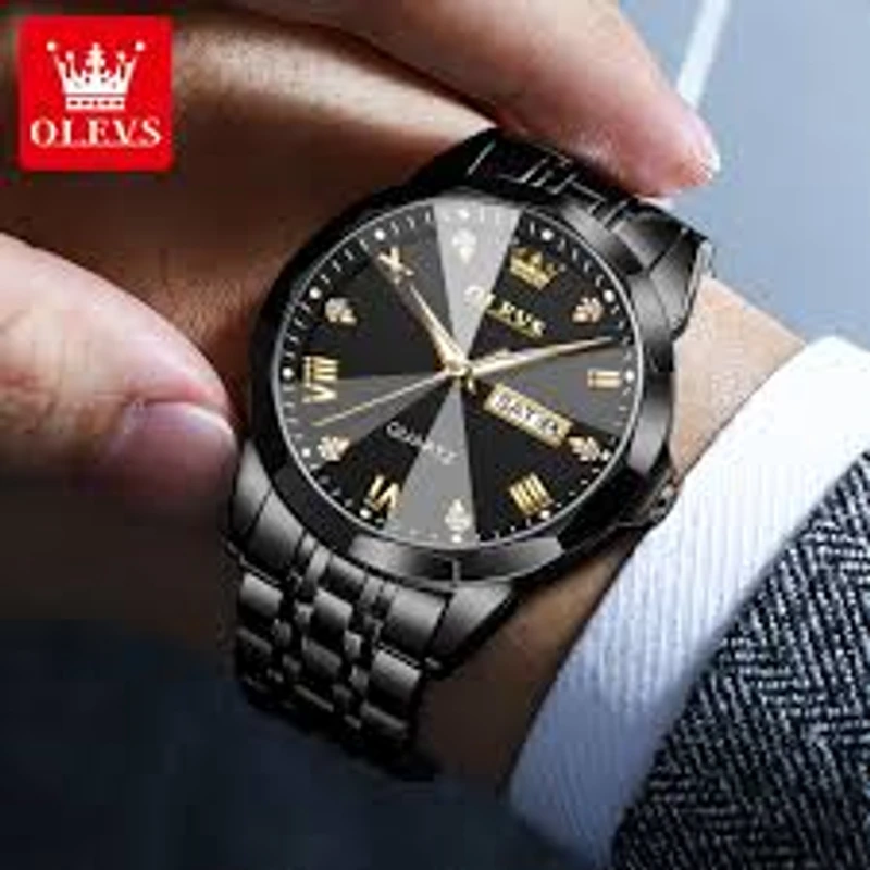 OLEVS 9931 New Exclusive Design Watch (Full Black) - Image 3