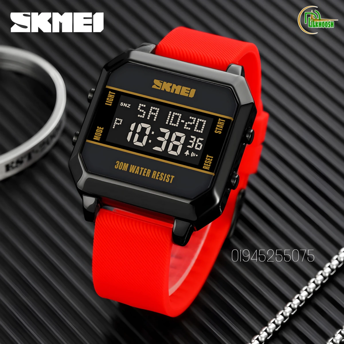 SKMEI 1848 LED Luminous Fashionable Sport Watch (Red Belt)