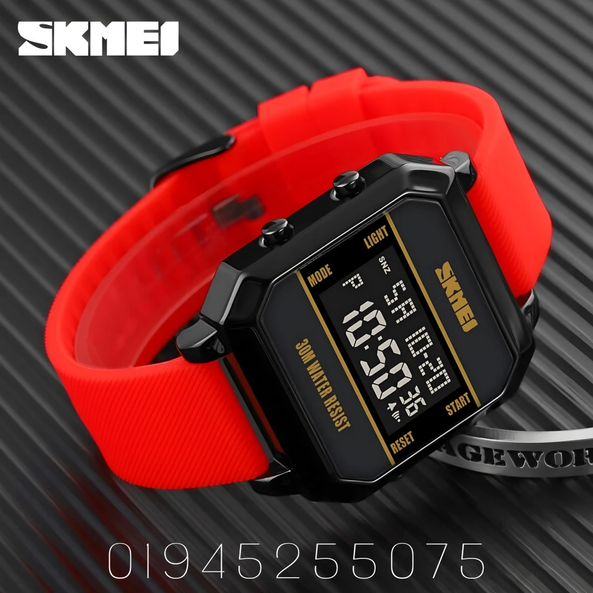 SKMEI 1848 LED Luminous Fashionable Sport Watch (Red Belt) - Image 5