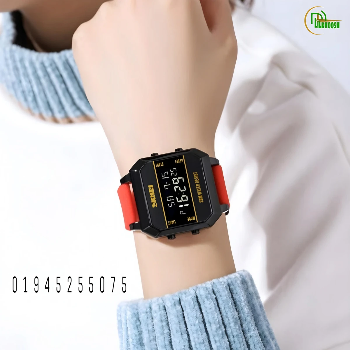 SKMEI 1848 LED Luminous Fashionable Sport Watch (Red Belt) - Image 3